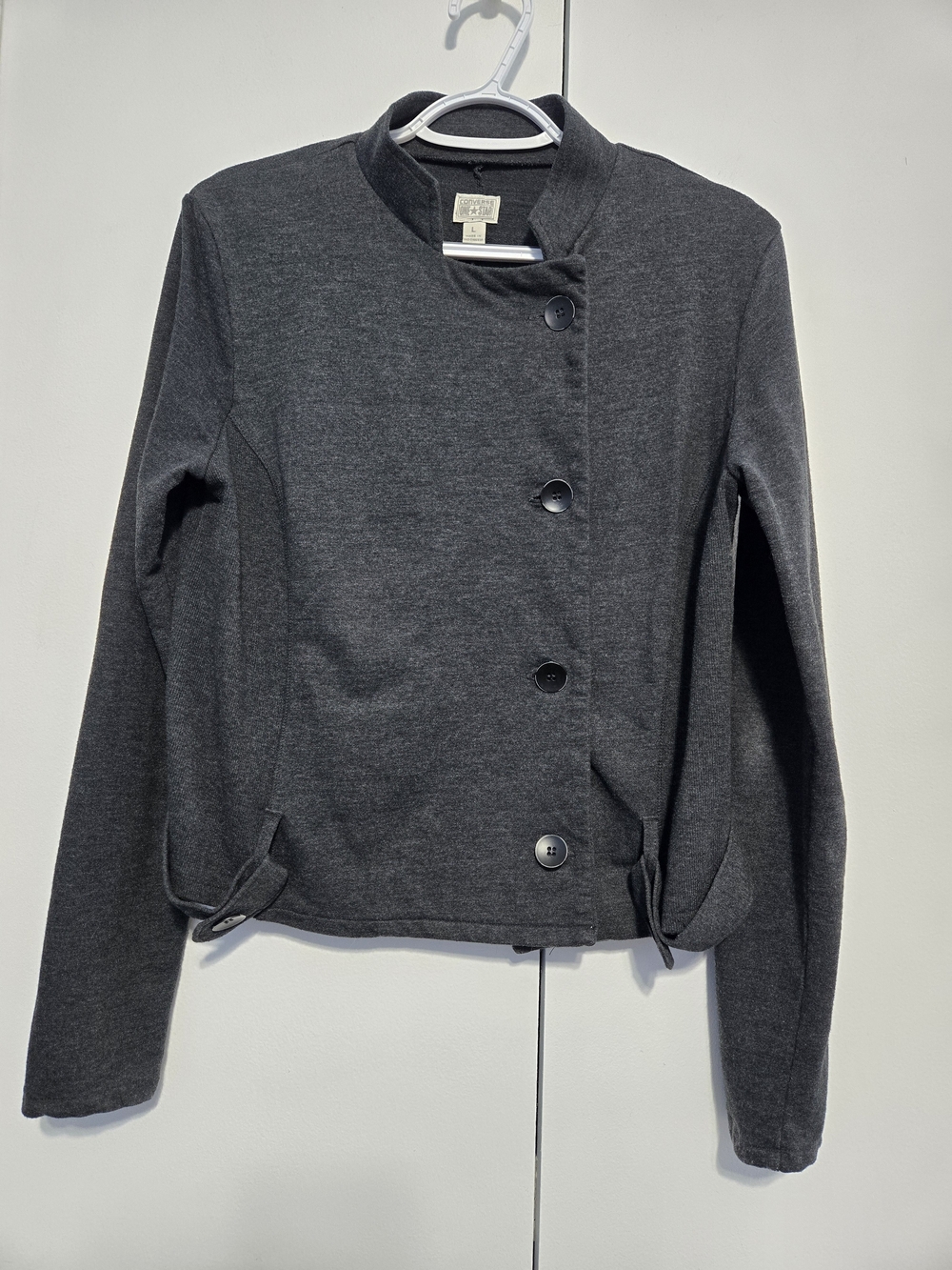 Converse One Star Gray Moto Knit Jacket Women's Large